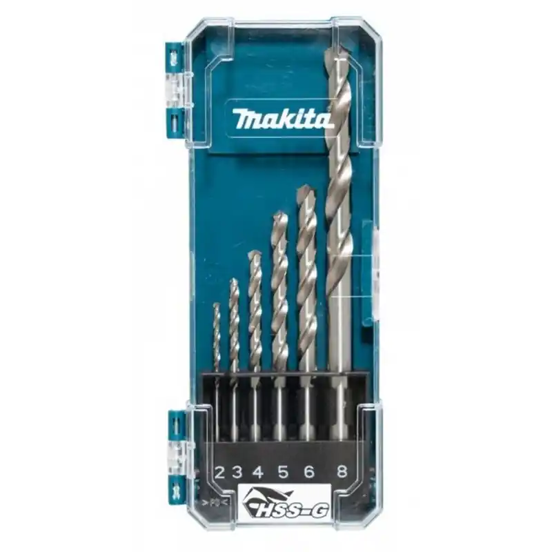 Zertifiziert Makita D-75742 Metallbohrer-Set, HSS-G 2,3,4,5,6,8mm