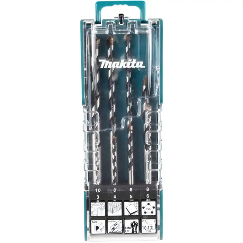 Preisreduziert Makita E-15855 TCT Multibohrer, 8-teiliges Set, Fliesen, Holz, Kunststoff, Alu