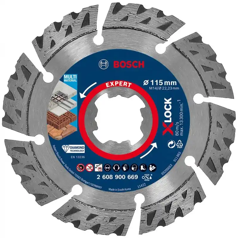 Ausverkauf BOSCH EXPERT MultiMaterial X-LOCK Diamanttrennscheiben, 115 x 2,4 x 12 mm 2608900669