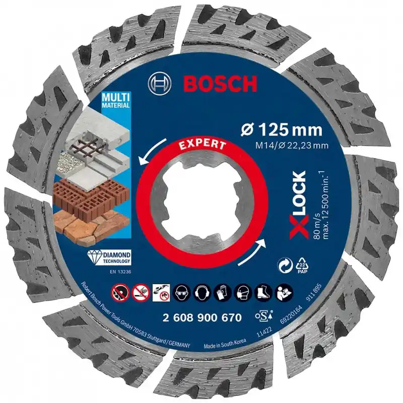 Rabatt BOSCH EXPERT MultiMaterial X-LOCK Diamanttrennscheiben, 125 x 2,4 x 12 mm 2608900670