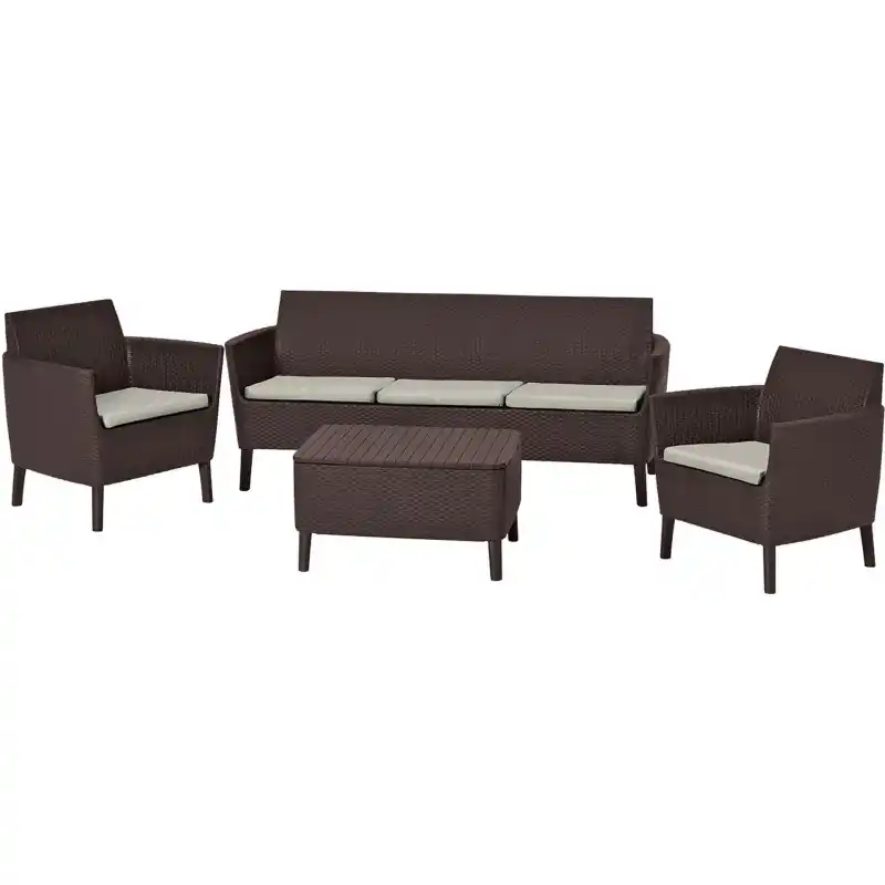 Sale KETER SALEMO 3 SEATER Lounge-Set, braun/beige 17205990