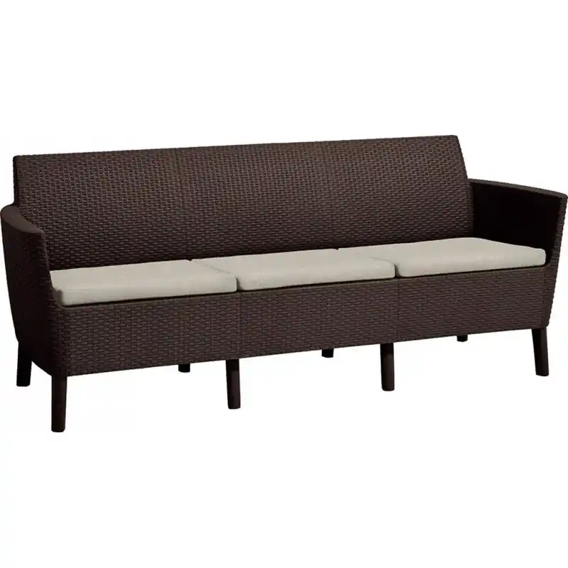 KETER SALEMO 3-Sitzer Sofa, 187 x 67 x 76 cm, braun/beige 17209039 Jetzt Kaufen