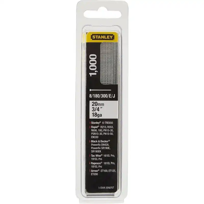Abverkauf Stanley 1-SWKBN075T 20mm/3/4"/18 Tackernägel Typ 8/300/E/J, 1000 Stück