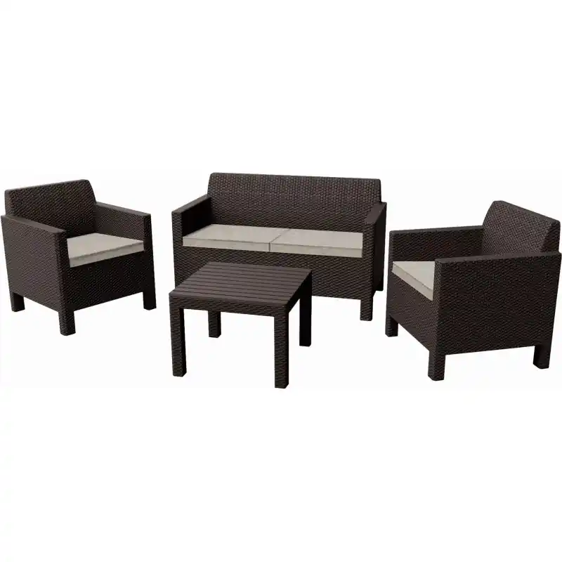 ALLIBERT ORLANDO Lounge-Set 4-tlg., braun/beige 17202809 Sale