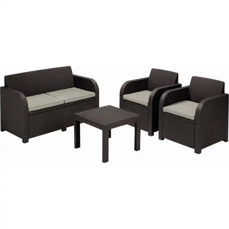 Sichere Zahlung ALLIBERT GEORGIA Lounge-Set, braun/beige 17199879