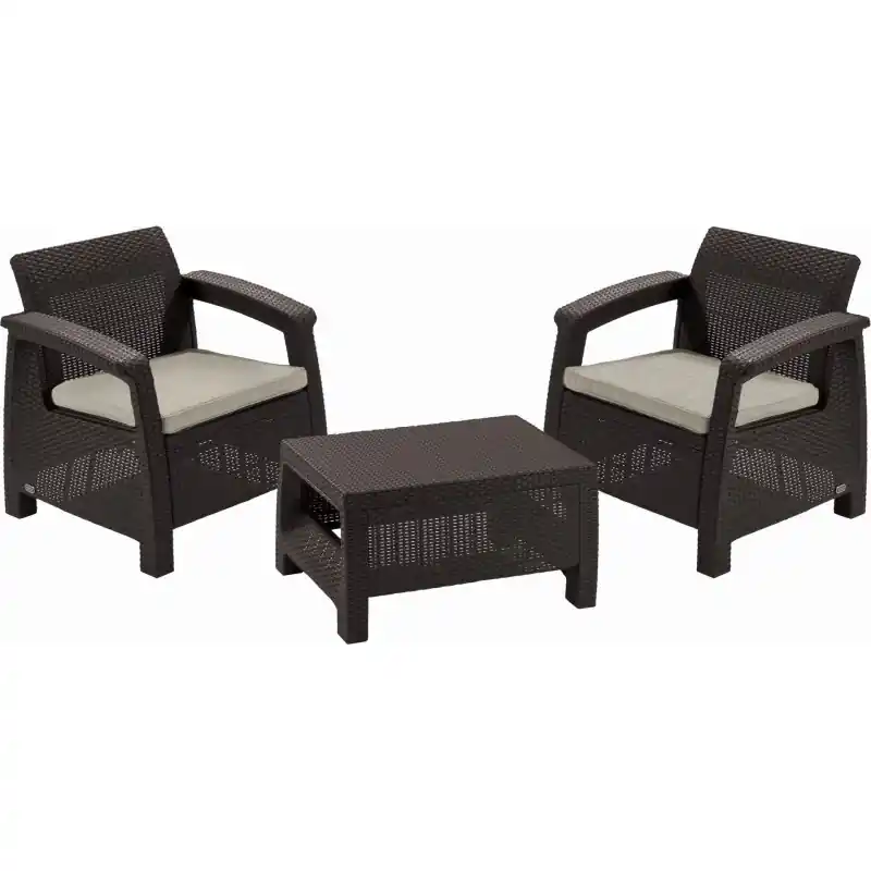 KETER CORFU WEEKEND Garten-Set, braun/beige 17197786 Solange Der Vorrat Reicht