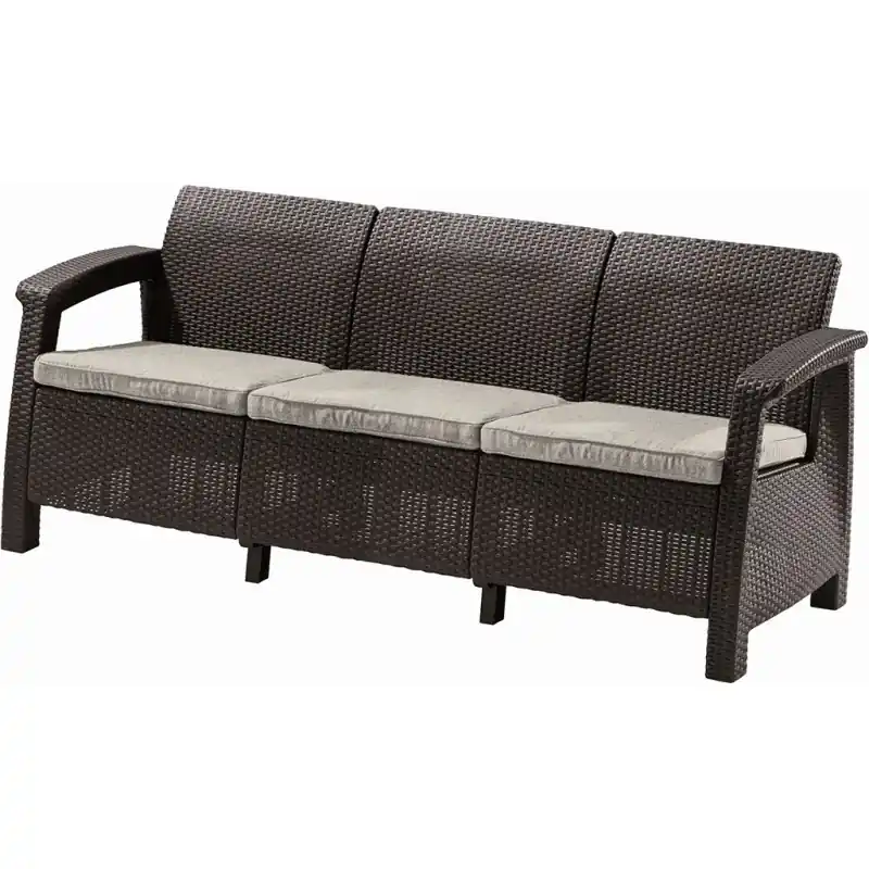 Must-Have KETER CORFU LOVE SEAT MAX 3-Sitzer Sofa, 182 x 70 x 79cm, braun/beige 17197959