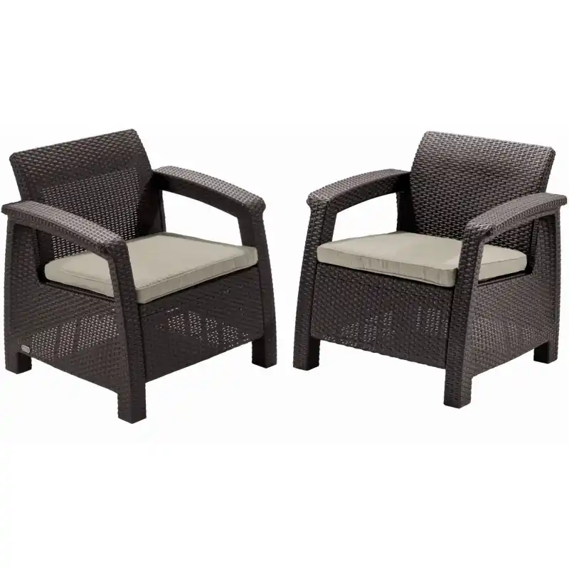 KETER CORFU DUO SET Sessel 2 St., 75 x 70 x 79cm, braun/beige 17197993 Direktkauf