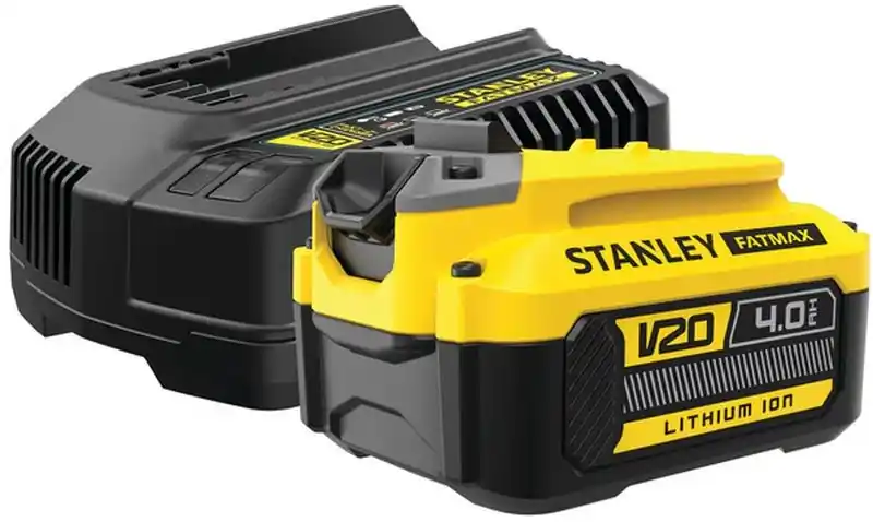 Super-Preis Stanley SFMCB14M1-QW FatMax Starter Kit Schnell-Ladegerät + 1 Akku V20 4,0Ah