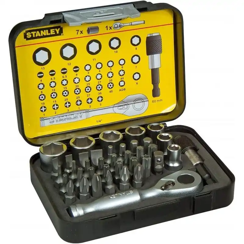 Versand Am Gleichen Tag Stanley 1-13-906 1/4" Bit-Satz, Steckschlüssel, 40-teilig