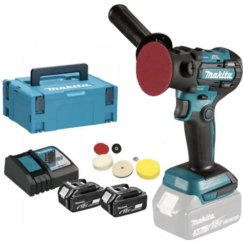 Makita DPV300RTJ Akku Polierer 50/75mm Li-ion LXT 18V/2x5,0Ah, Makpac Direktkauf