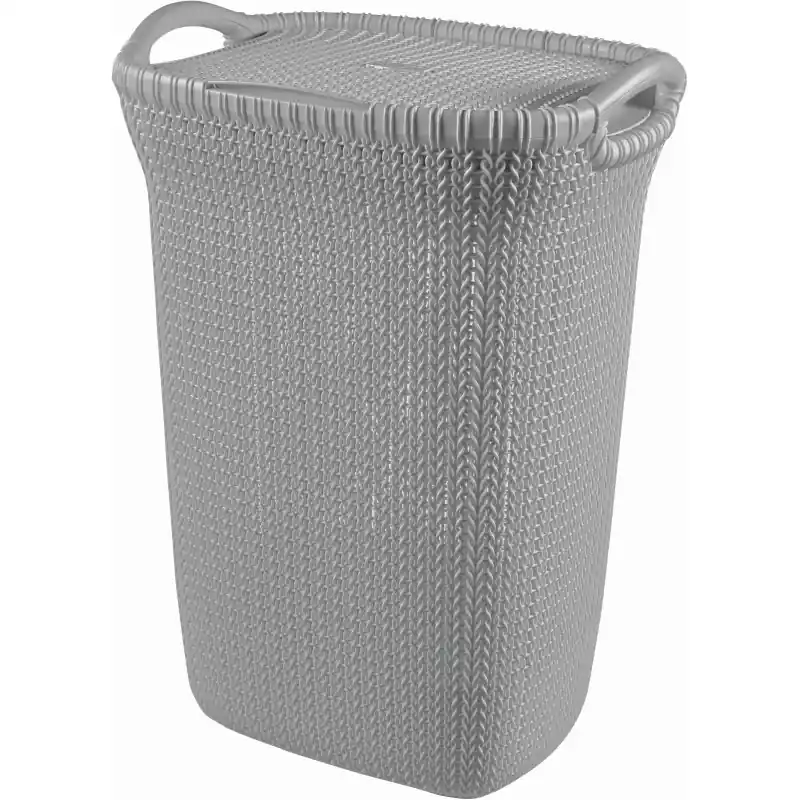 Neu CURVER KNIT 57L Wäschesammler 45 x 61 x 34 cm, grau 03676-099