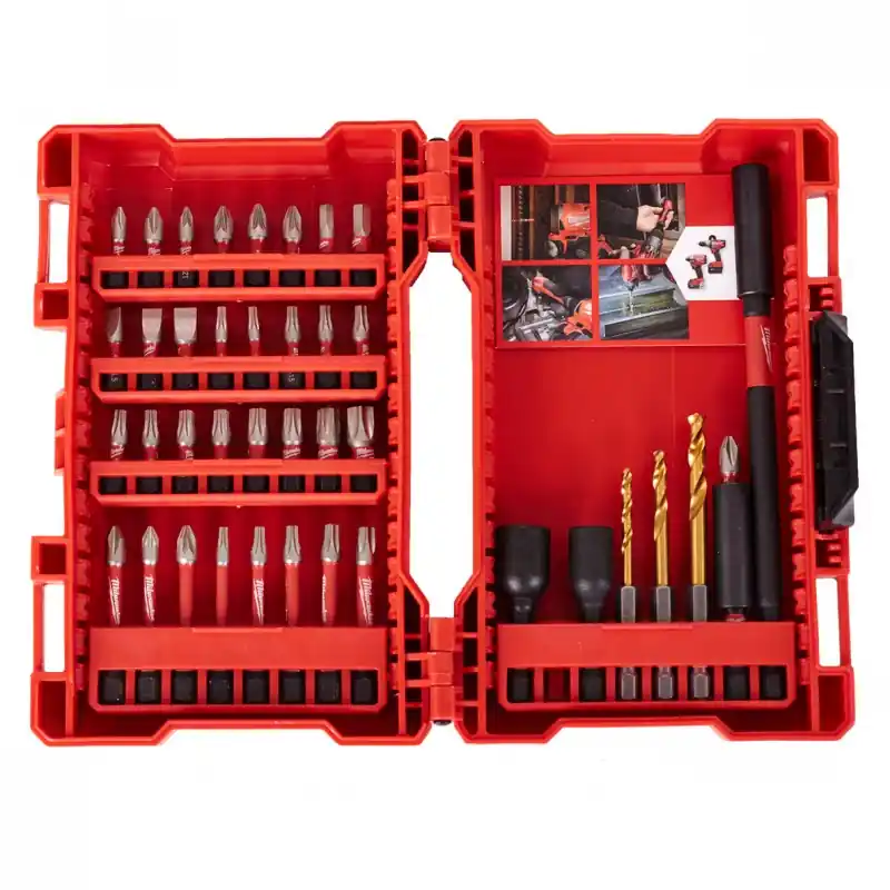 Sonderaktion Milwaukee Shockwave Bitset 40-teilig + Winkelschraubvorsatz 4932478906
