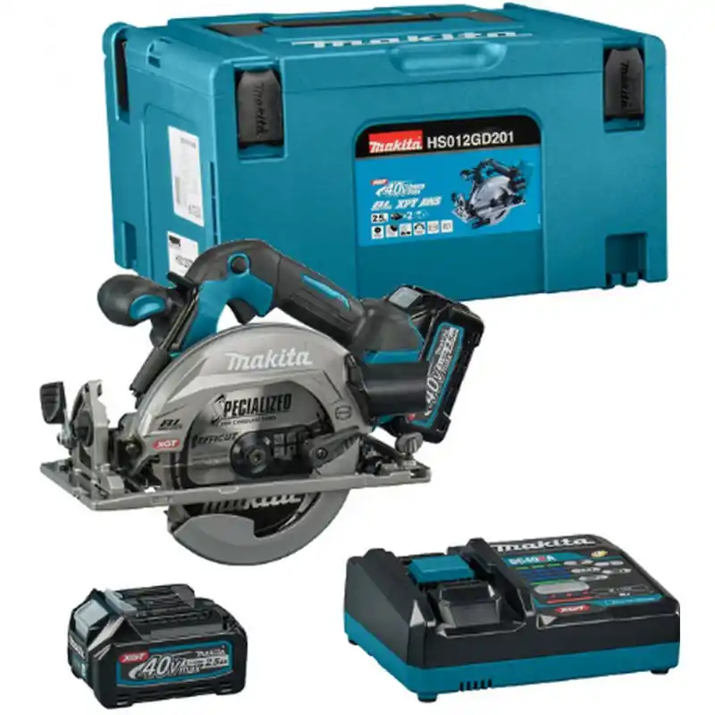 Nur Heute Makita HS012GD201 Akku-Handkreissäge 165mm Li-ion XGT (2x2,5Ah/40V) Makpac