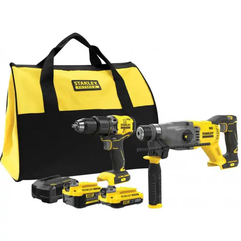 Stanley SFMCK216MDS-QW FatMax V20 Akku-Kombopack (18V/1x4,0Ah/1x2,0Ah), Tasche Bestpreis
