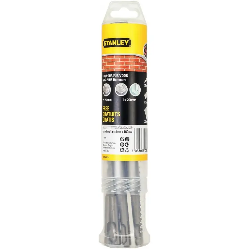 Stanley STA54400-XJ Meißel und Bohrer SDS+ 6x160mm, 8x160mm, Spitz-, flach-, Breitmeißel Günstig