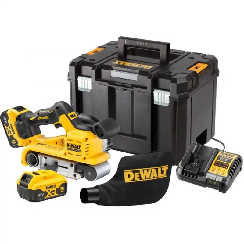 DeWALT DCW220P2-QW Bürstenloser Bandschleifer (18V/2x5,0Ah) Tstak Aktuell
