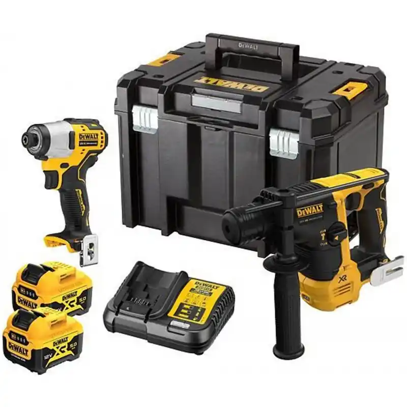 Neue Ware DeWALT DCK2104P2T-QW Akku Zestaw Combo DCH072L2+DCF801 (12V/2x5,0Ah) koffer Tstak