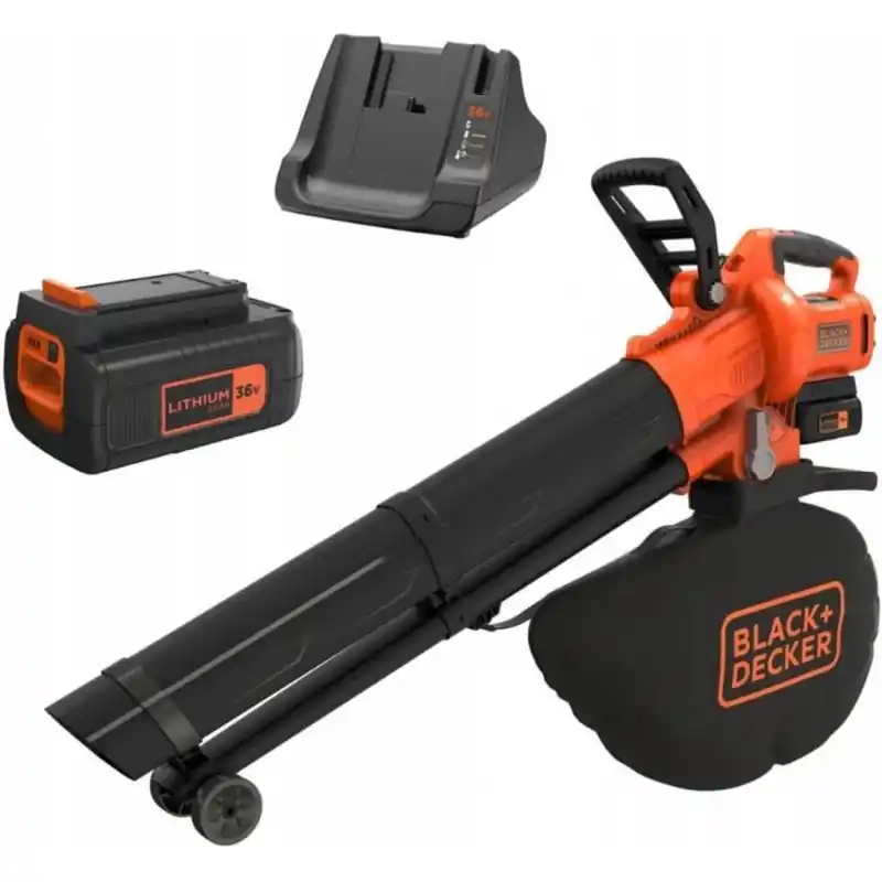 Black Decker BCBLV3625L1-QW Akku Laubbläser/Staubsauger (36V/1x2,5Ah/45l) Markenware