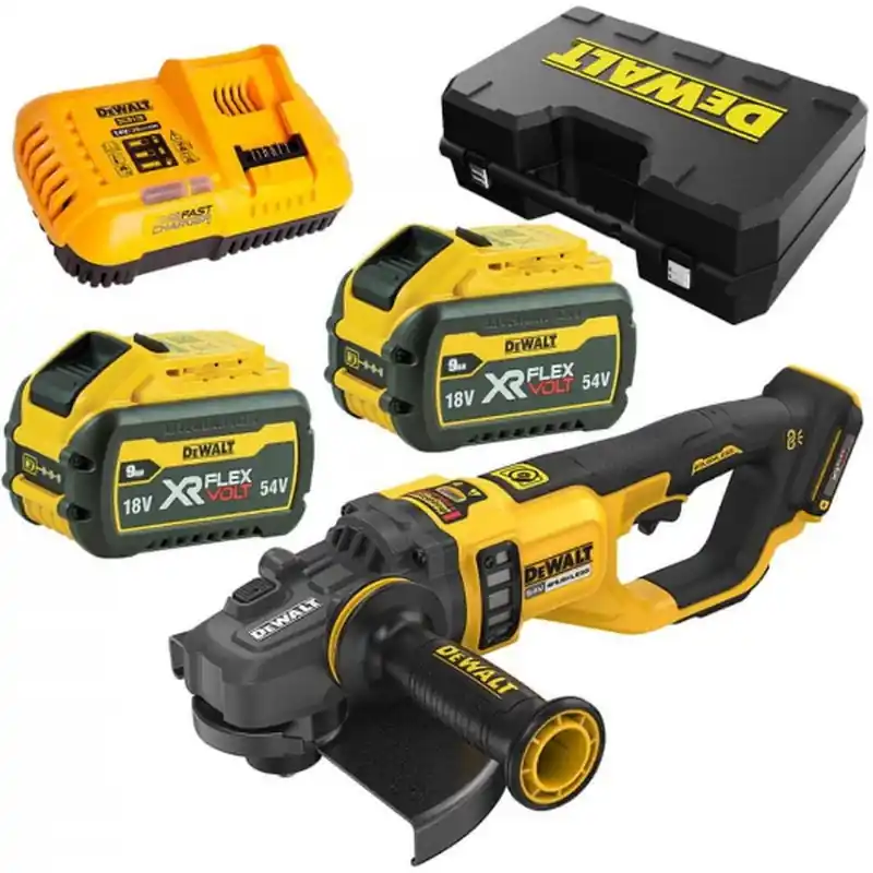 DeWALT DCG460X2-QW Akku-Winkelschleifer XR FlexVolt (230mm/54V/2x9,0Ah) Koffer Zertifiziert