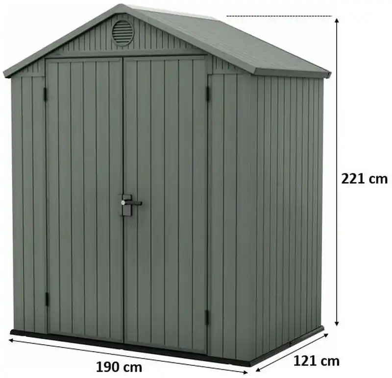 Online Kaufen KETER DARWIN 6 x 4 Kunststoffgerätehaus, 190 x 121 x 221 cm, grün 17210351