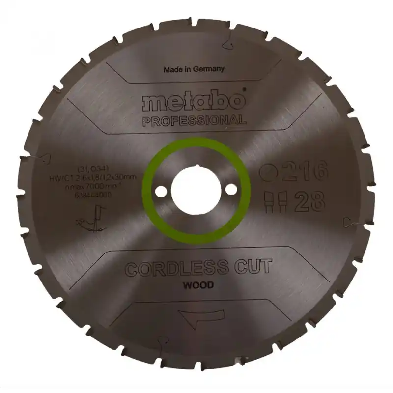 Metabo Sägeblatt"cordless cut wood-professional"216x1,8/1,2x30 Z28 WZ 5°neg 628444000 Billig