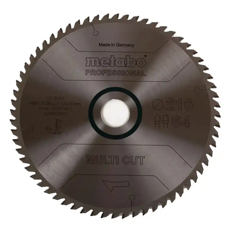 Garantierte Lieferung Metabo Sägeblatt "multi cut - professional", 216x2,4/1,6x30, Z64 FZ/TZ, 10° 628063000