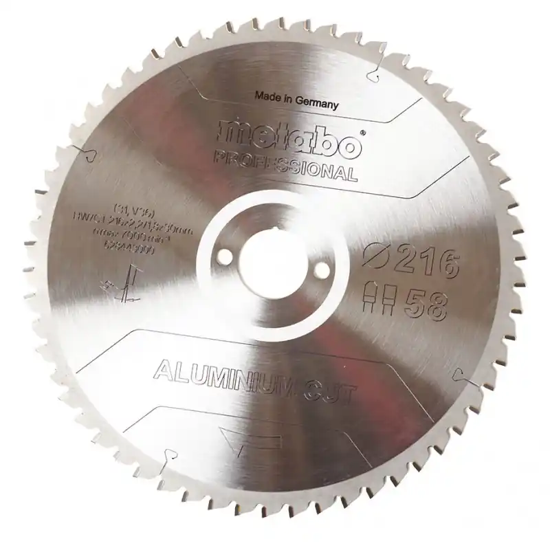 Geprüft Metabo „Aluminium cut – professional“Sägeblatt 216x30 Z58 FZ/TZ 5°neg 628443000