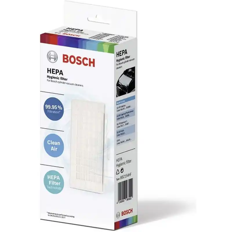 Markenware Bosch HEPA Hygienefilter für Allergiker empfohlen Rahmen weiss BBZ154HF