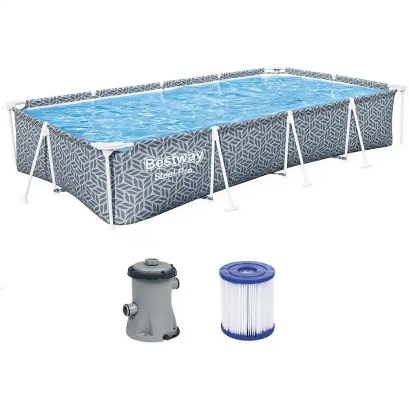 Begrenztes Angebot BESTWAY Steel Pro Frame Pool, 366 x 201 x 66 cm, Set mit Filterpumpe 561FV
