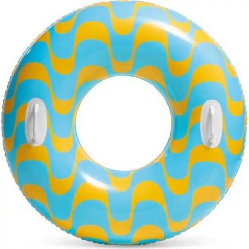 INTEX Aufblasbarer Ring mit Griffen 91 cm, Blau - Gelb 59256NP Aktuell