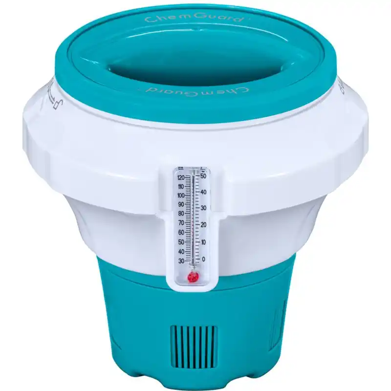 Ausverkauf BESTWAY Flowclear Dosierschwimmer mit Chemguard Schutzhandschuh 17,5 x 18,6 cm 58701