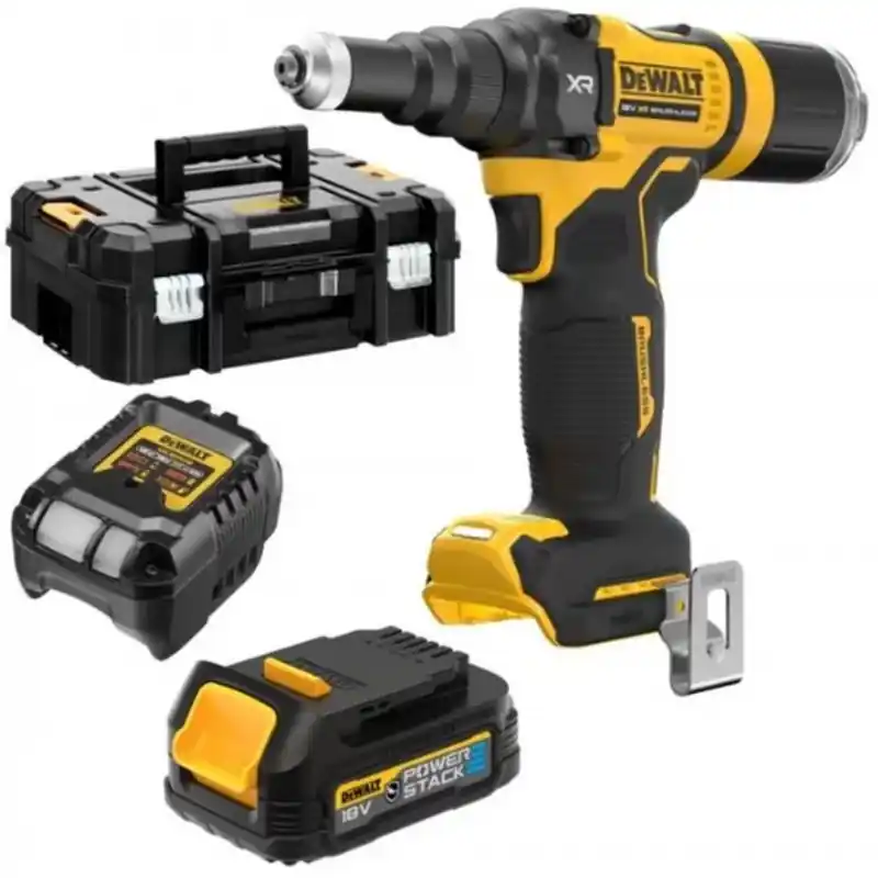 Versand Am Gleichen Tag DeWALT DCF403E1GT-QW Kabellos Nietmaschine (18V/1x1,7Ah) Tstak