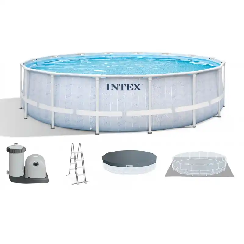 INTEX CHEVRON PRISM FRAME Rundpool 488×122 cm mit Kartuschenfilteranlage 220–240V 26746NP Neuheit