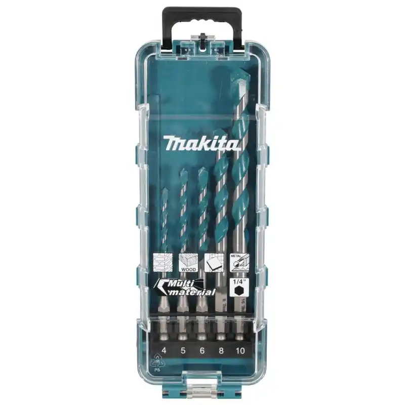Makita E-16732 Bohrerset mit Schaft 1/4‘‘ Sechskant Multimaterial 5-tlg Nur Für Kurze Zeit