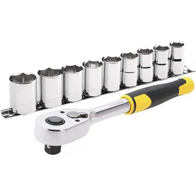 Stanley STMT82671-0 Steckschlüsselsatz mit Ratsche 1/2", 72 Zähne, 10-teilig Letzte Chance