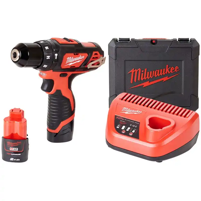 Milwaukee M12 BPD-202C Akku-Kompakt-Schlagbohrschrauber (12V/2x2,0Ah) 4933441940 Saisonangebot