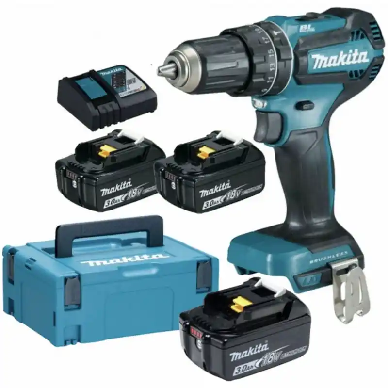 Makita DHP485RF3J Percussion -Bohr- und Schraubmaschine Li-ion (3x3,0Ah/18V) Makpac Knallerangebot