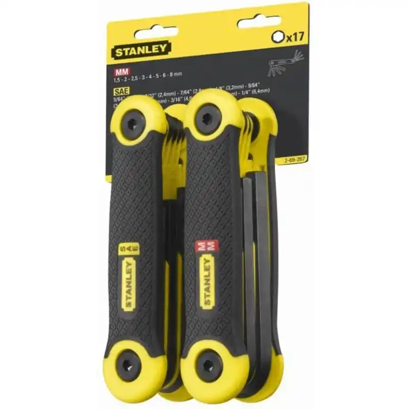Geprüft Stanley 2-69-267 17-teiliges Sechskant-Stiftschlüssel-Set, metrisch + Zollmaße