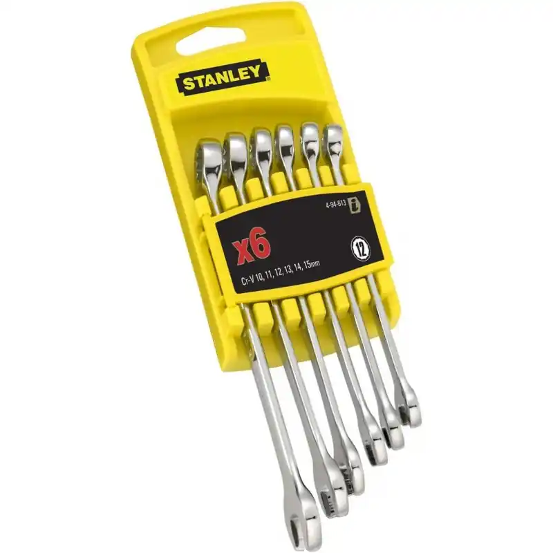 Stanley 4-94-646 6-teiliges Chrome Gabel-Ringmaulschlüssel-Set Versand Am Gleichen Tag