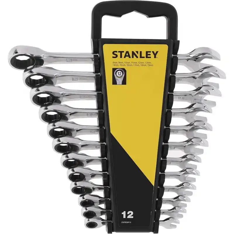 Markenprodukt Stanley STMT82847-0 12-teiliger Ratschenringschlüssel-Satz (8-19mm)