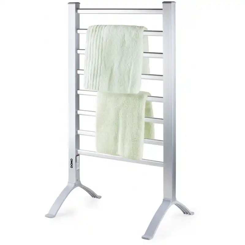 DOMO Elektrischer Heizkörper – Handtuchheizkörper/Trockner 90 × 52,5 cm, Aluminium (Rohre) Expressversand