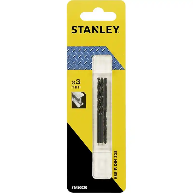 Geprüft Stanley STA50020-QZ Metallbohrer HSS-R 3,0 x 61-33mm (3 Stück)