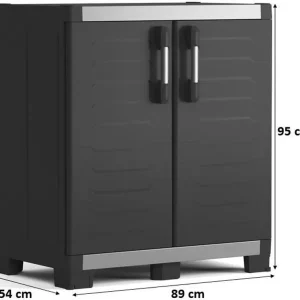 KIS XL GARAGE NIEDRIG Kunststoffschrank 89x54x95cm schwarz Preisreduziert