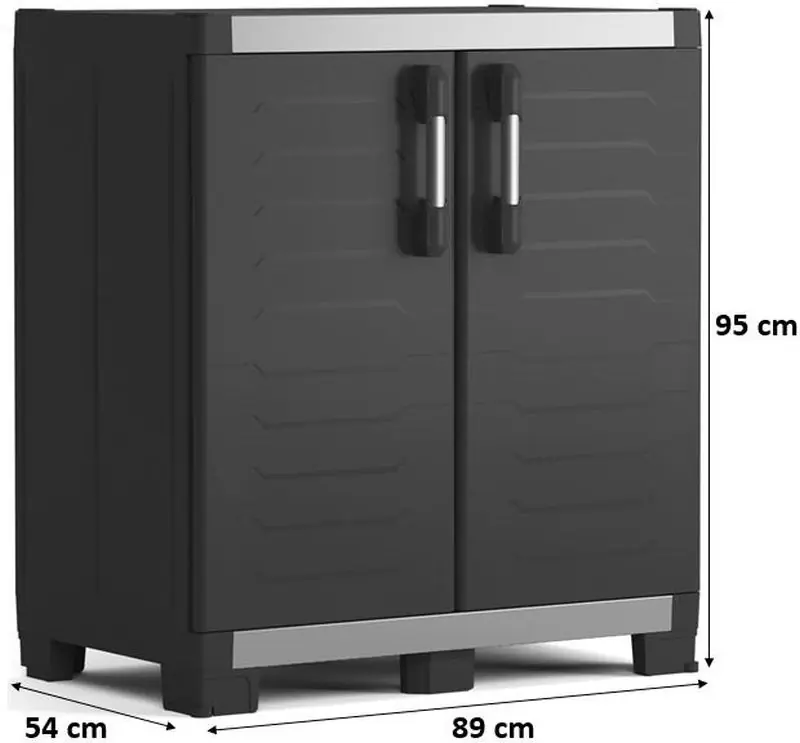 KIS XL GARAGE NIEDRIG Kunststoffschrank 89x54x95cm schwarz Preisreduziert
