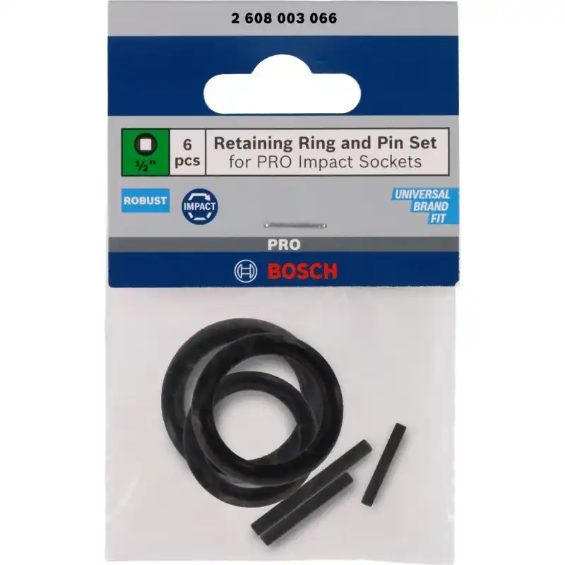 Bestpreis BOSCH Set mit Haltering und Stift für PRO Impact Steckschlüsseleinsätze,1/2", 6-tlg.