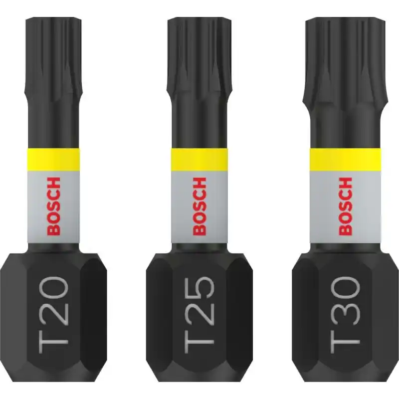 Sichere Zahlung BOSCH PRO T Impact Bit, T20 x 25, T25 x 25, T30 x 25 mm, 3-tlg. 2608522479