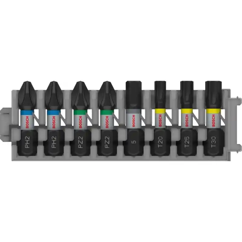 BOSCH PRO Impact Schrauberbit Set, PH2(x2); PZ2(x2); H5; T20; T25; T30, 25 mm, 8-tlg. Sonderangebot