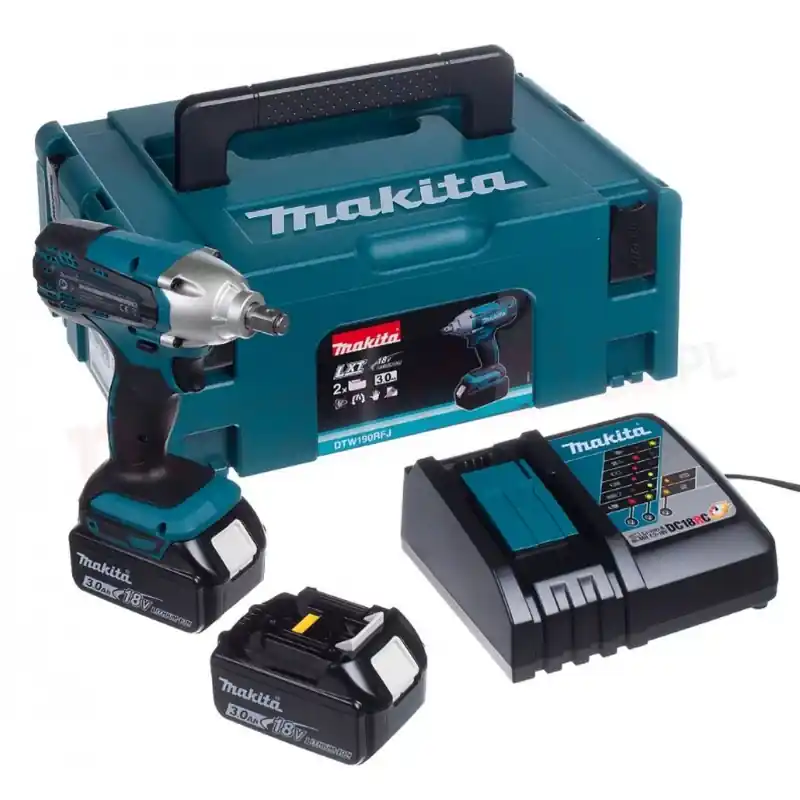 Makita DTW190RFJ Akku Schlagschrauber (1/2‘‘/190Nm) Li-ion LXT (2 x 3,0 Ah/18V) Makpac Neu