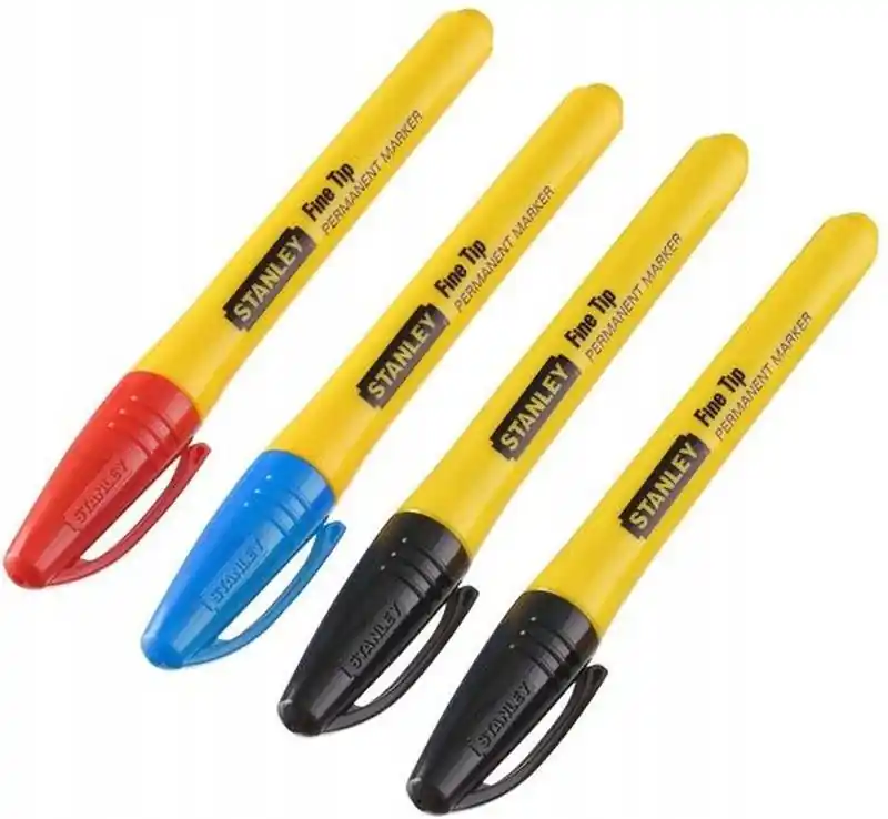 Stanley STHT81391-0 Permanentmarker mit feiner Spitze 4 Stk (2x schwarz, 1x blau, 1x rot) Sonderaktion